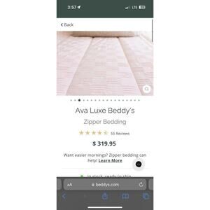 beddy's Twin AVA luxe NO COMFORTER Sheet And Fitted Section Only